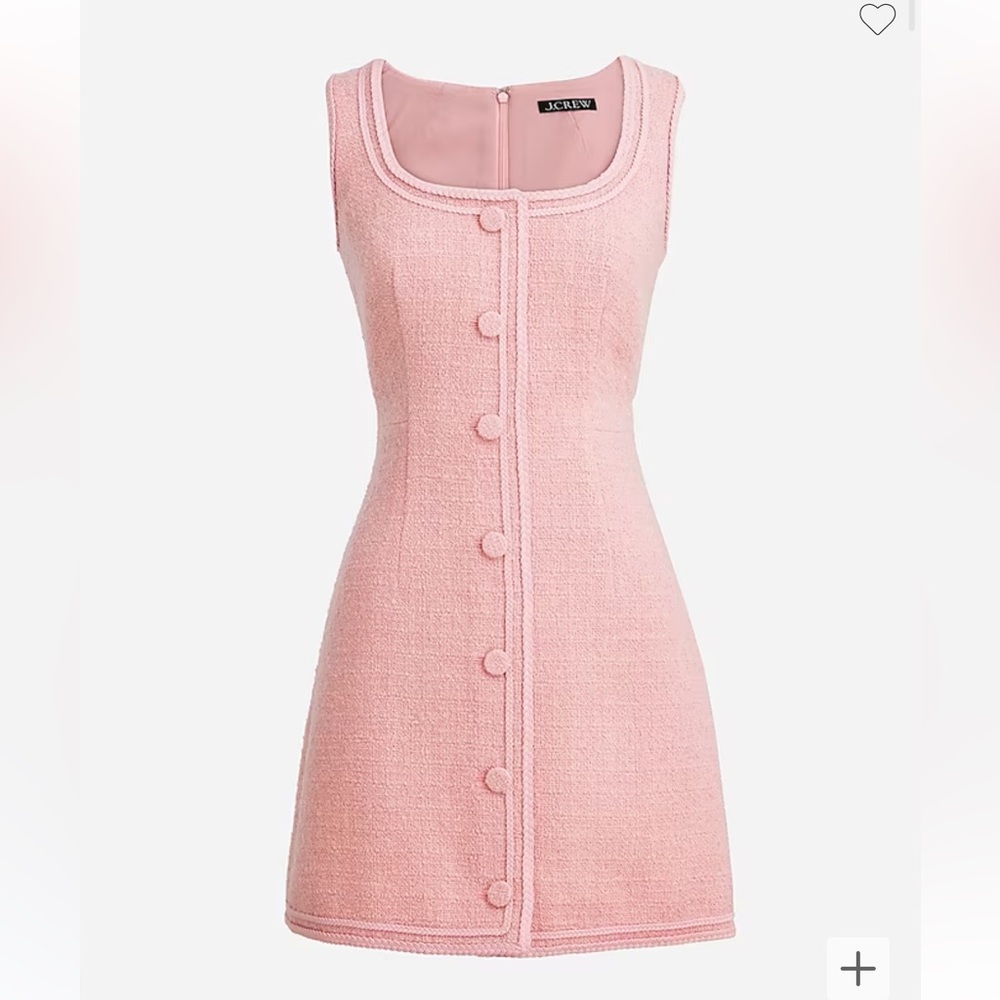 NWT Never Worn SOLD OUT JCrew Sophia sleeveless dress in tweed pink Size 00